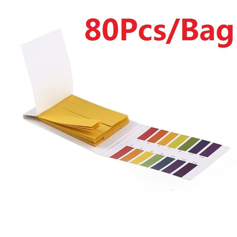 80Pcs/Bag 1-14PH Laboratory Litmus Papers Professional PH Indicator Test Strips Soil Acidity Test Strips With Control Card