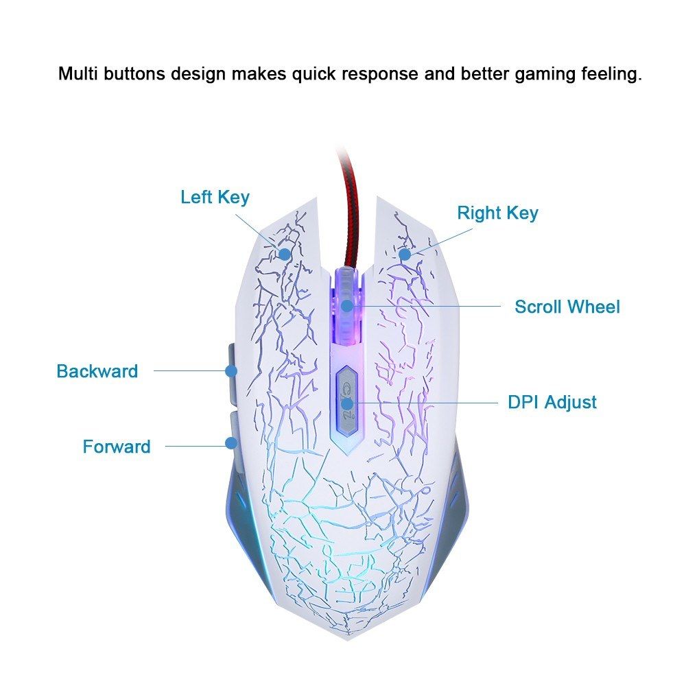 Gaming Mouse Wired RGB Ergonomic Game Mouse USB Computer