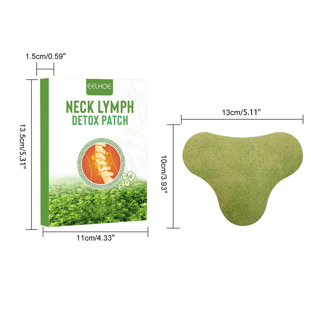 EELHOE 12Pcs Lymphatic Detox Patches Neck/Armpit Anti-Swelling Patch Pads