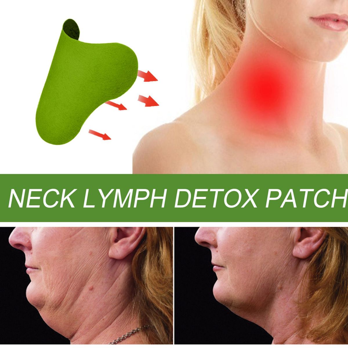 EELHOE 12Pcs Lymphatic Detox Patches Neck/Armpit Anti-Swelling Patch Pads