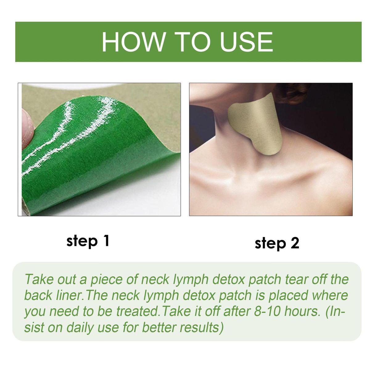 EELHOE 12Pcs Lymphatic Detox Patches Neck/Armpit Anti-Swelling Patch Pads