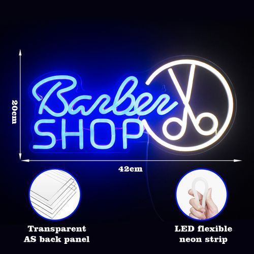 Led Neon Sign Lights Barbershop Acrylic Wall Hanging  Party