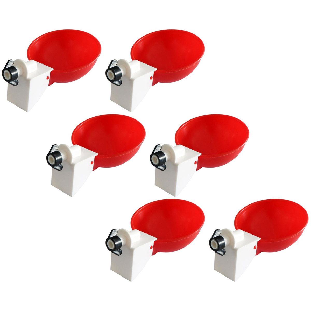 6 Pieces Chicken Drinkers, Chicken Water Cups, Automatic Poultry Red
