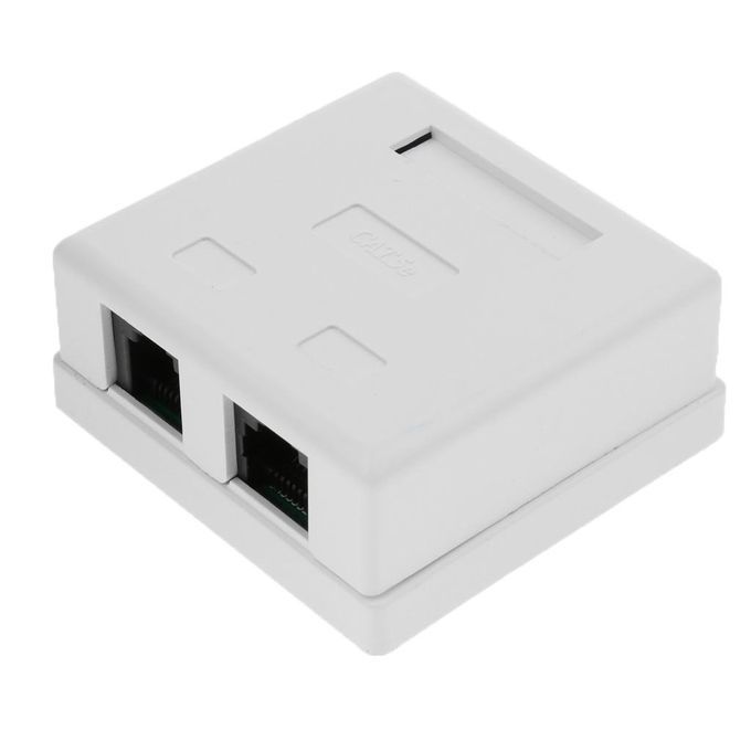 2x 2-Port RJ-45 Cat6 8P8C Ethernet LAN Network Cable Wall Surface