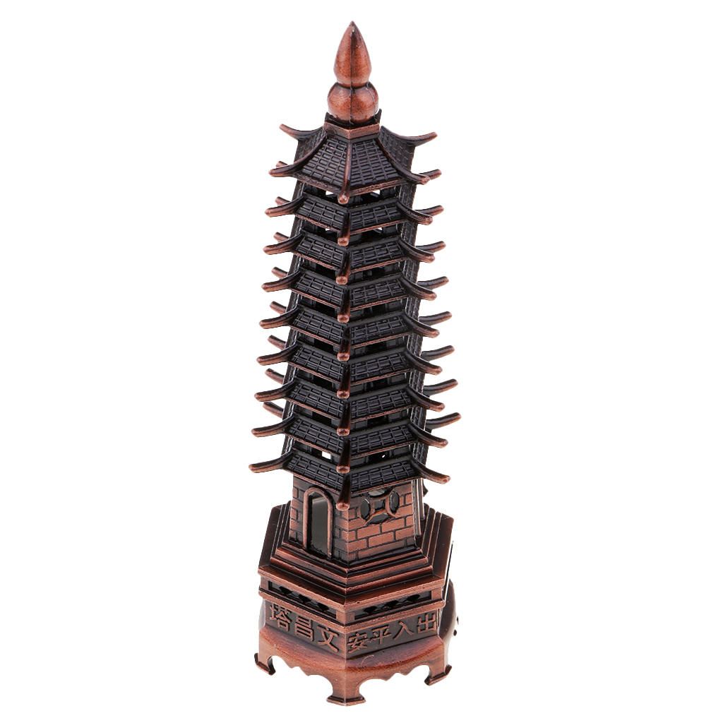 1x China Ancient Hand-Made  Pagoda (WenChang Tower) Red Bronze