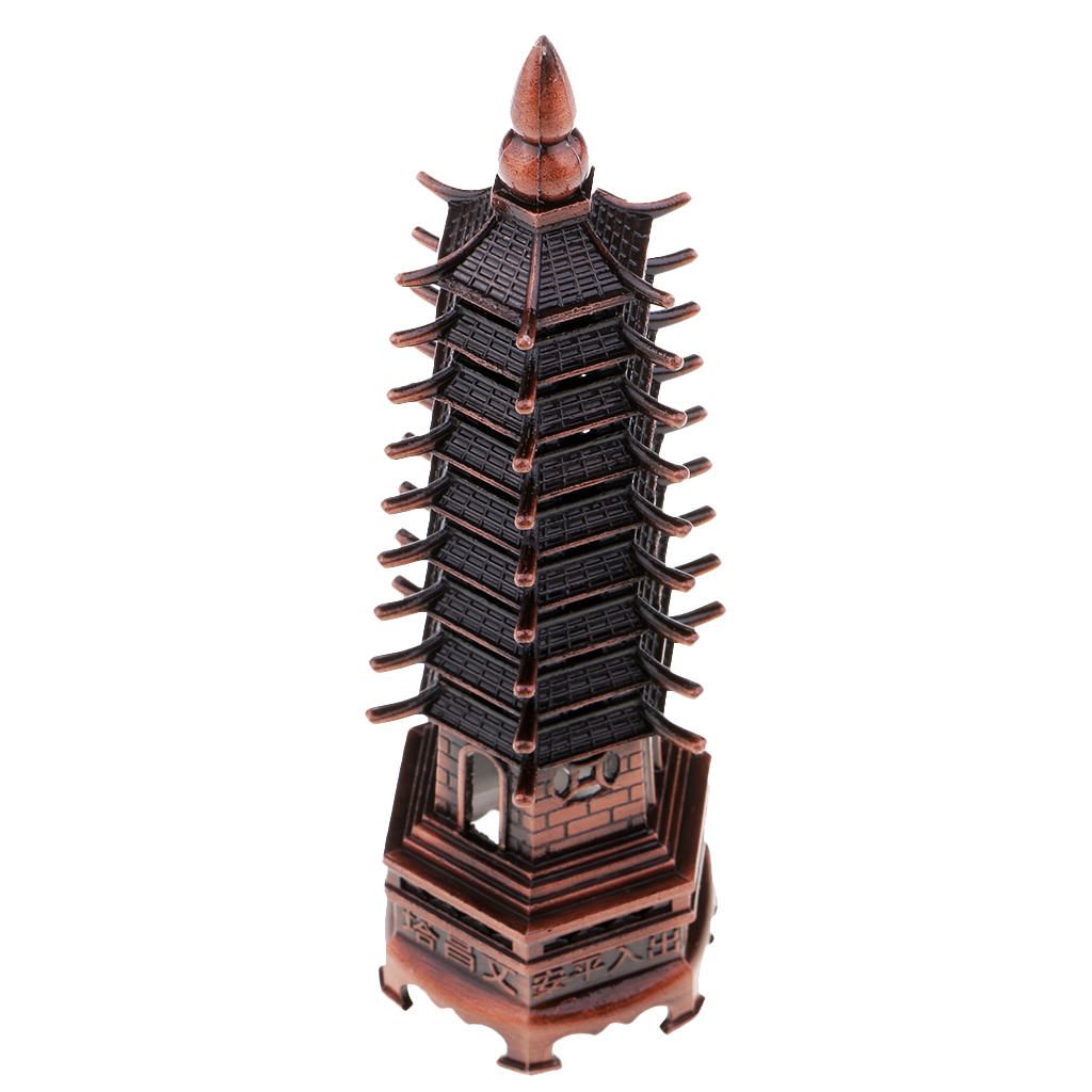 1x China Ancient Hand-Made  Pagoda (WenChang Tower) Red Bronze