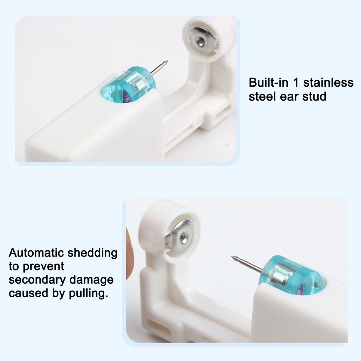 8PCS Self Ear Piercing Tool Stainless Steel Ear Piercing Gun
