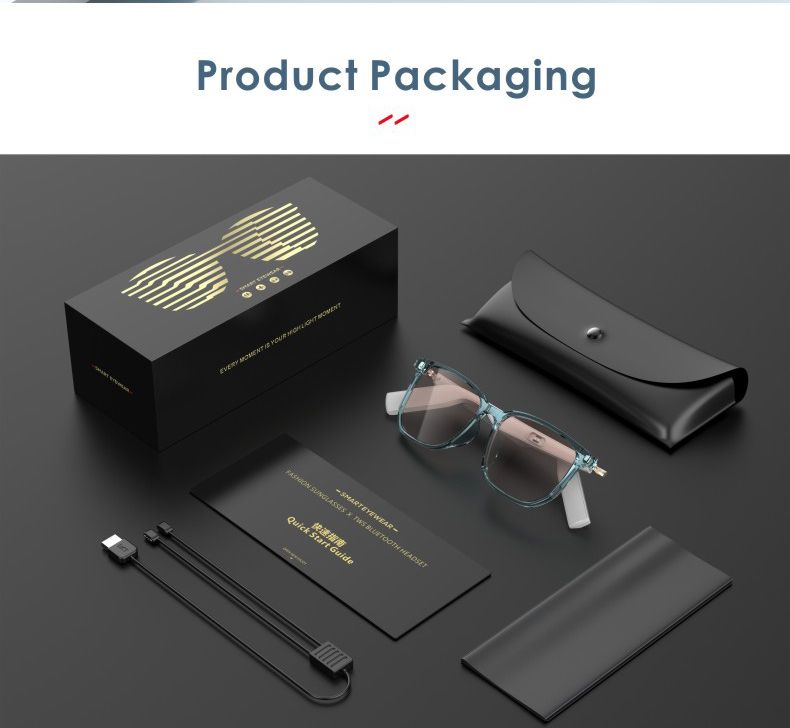 Smart Glasses Intelligente Android Bluetooth 5.0 AI Eyewear Wireless Music Earphones Anti-blue Polarized Lens Sunglasses Anti-blue Lens