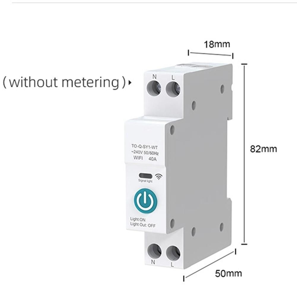 TUYA WIFI Smart Circuit Breaker 1P DIN Rail for Wireless Remote Control Switch White No Metering 10A