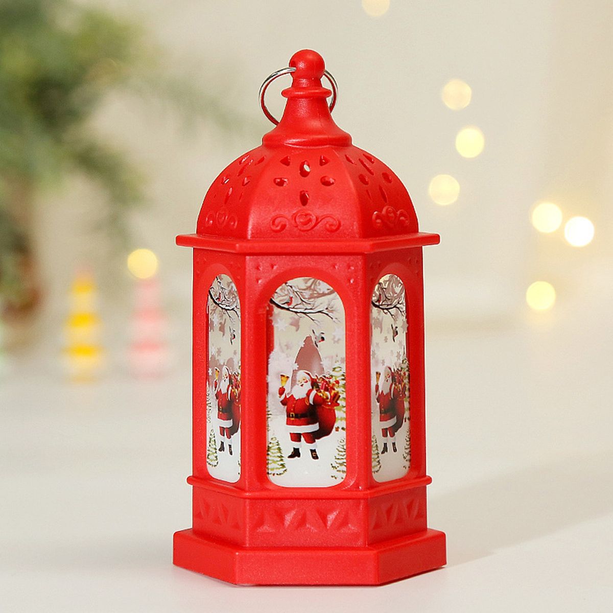 LED Candle Christmas Santa Claus Deer Desktop Lantern Lamp A