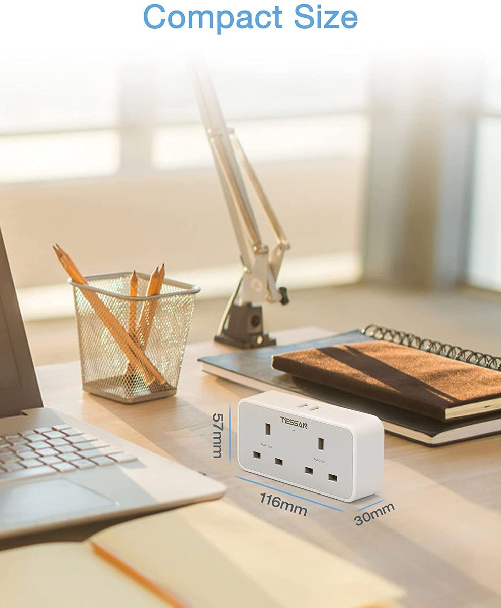 USB Wall Charger Double Plug Adaptor Power Strip With 2 USB