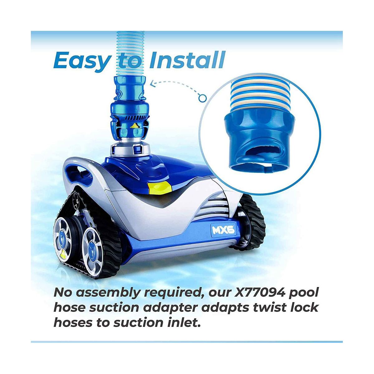 4Pcs X77094 Pool Vacuum Hose Adapter for Zodiac MX6 MX8 Pool Cleaner, Swimming Pool Suction Adapter Leaf Hose Adaptor