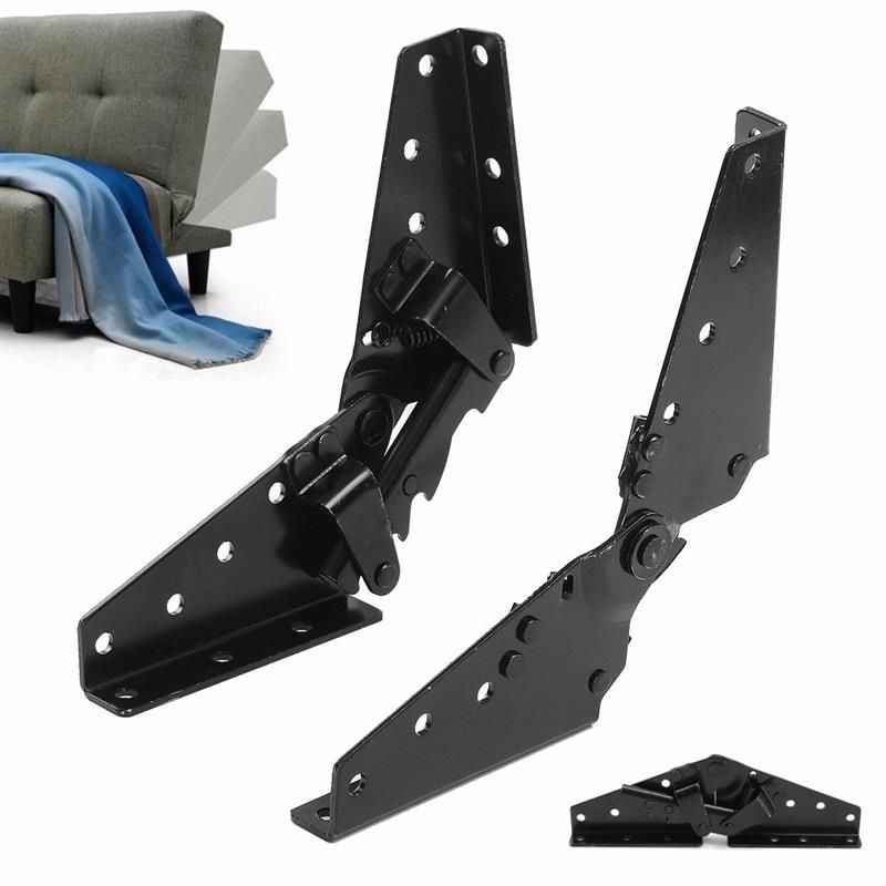 2pcs Adjustable Furniture Lift Up Hinge Folding Bed Lazy Sofa Joint 3-Position Angle Mechanism Support Self-lock Hinge Hardware