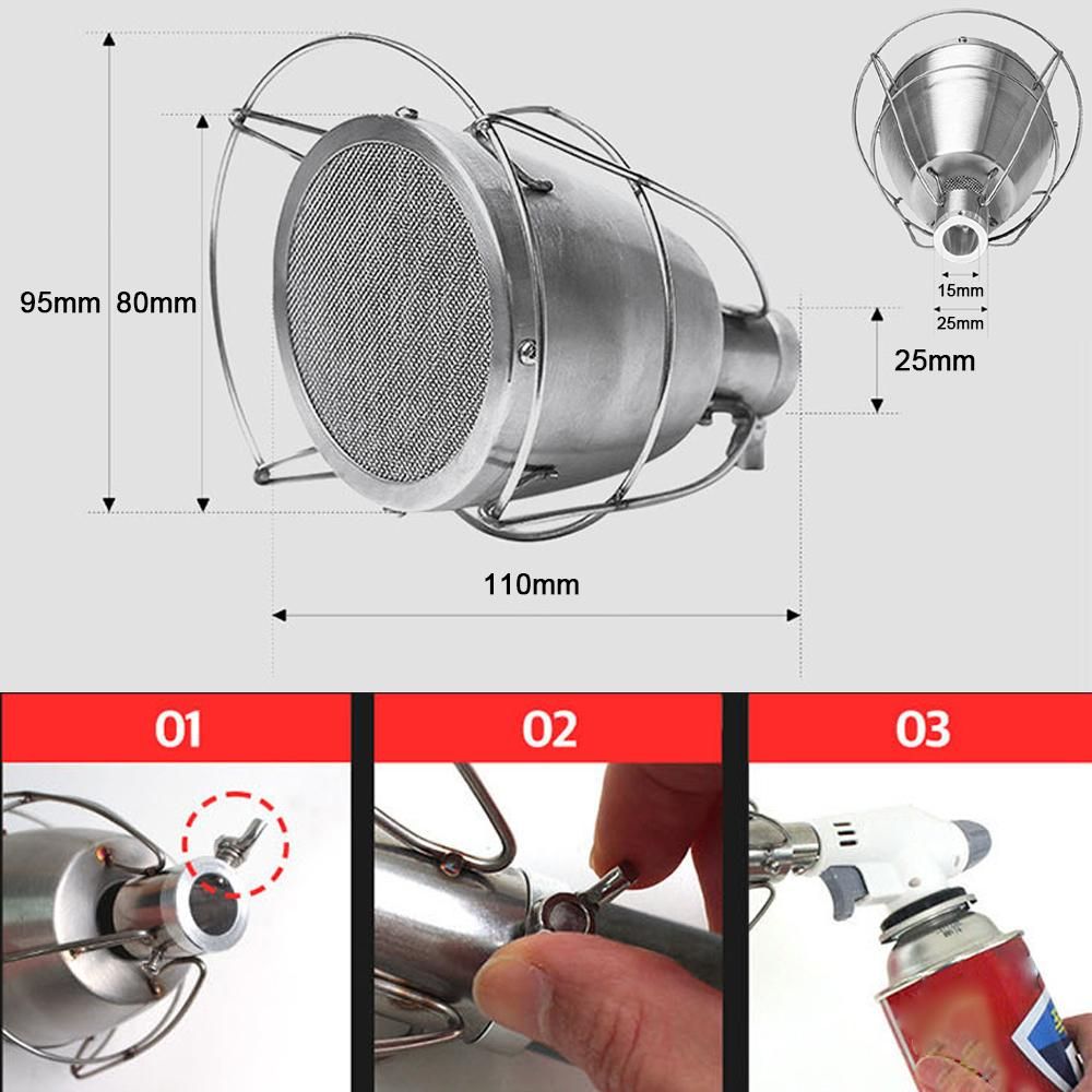 Camping GasTorch Heads High Power Outdoor Portable Burners Heads Charcoal Burning Tool Picnic BBQ Cooking Flamethrower Heads