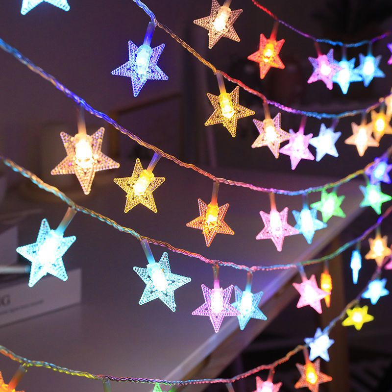 Stars Colored Lights Five Pointed Stars