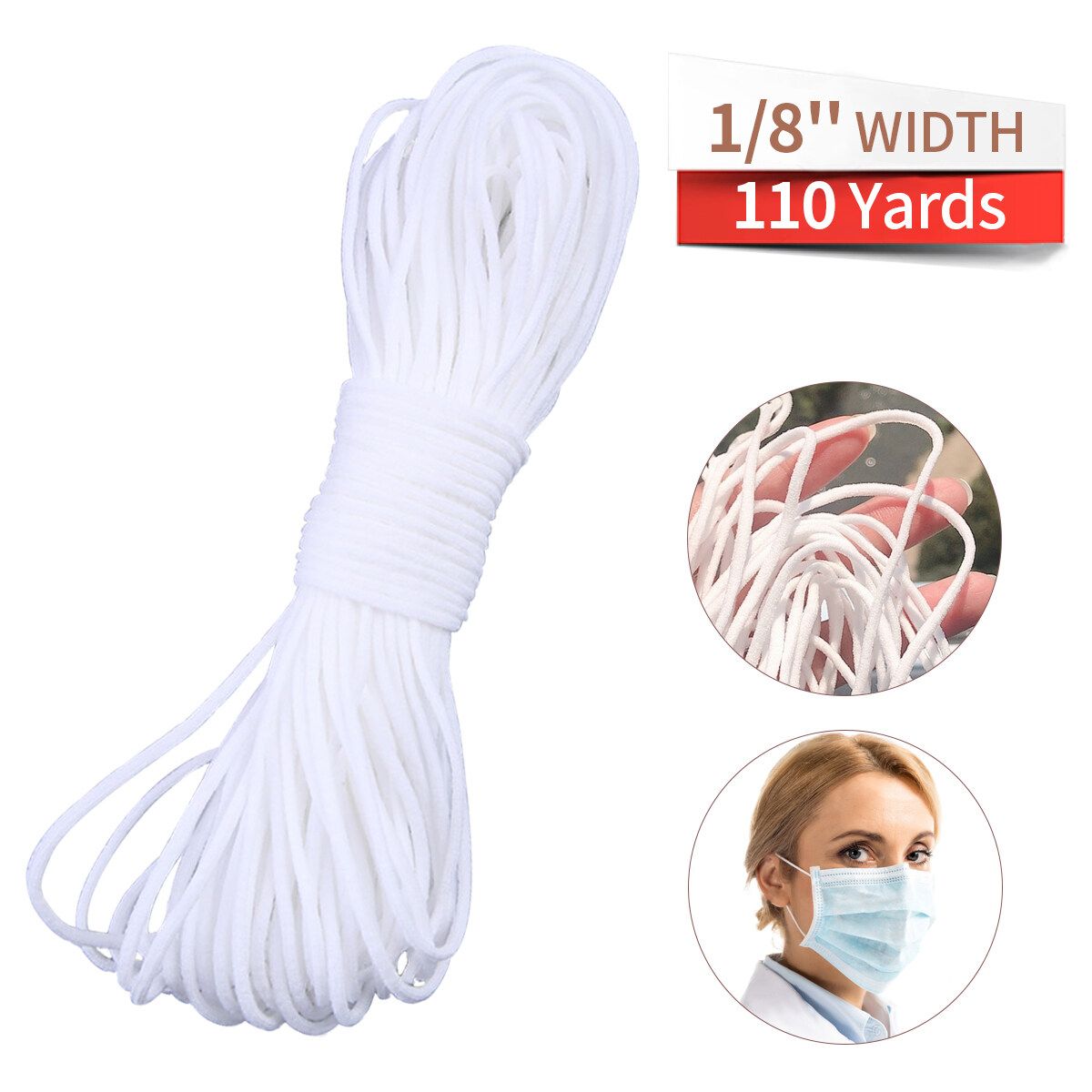 3mm Elastic Belt Elastic Clothing Accessories 35 Meters White