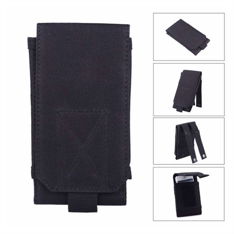 Outdoor Tactical Oxford Cloth Mobile Phone Holder Belt-Black