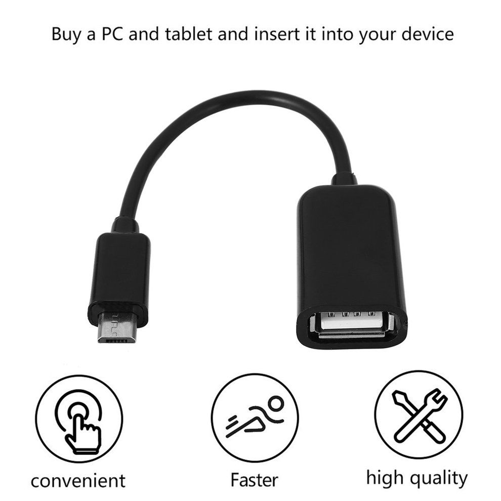 Micro USB Male To USB Female Converter OTG Adapter Cable For Google Nexus 7-Black