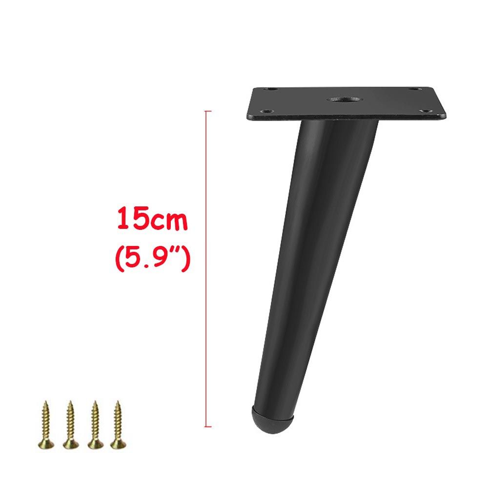 4/1PCS Metal Furniture Legs Black/Gold Oblique Straight For TV Cabinet Counter Foot Chair Sofa Tea Coffee Table Foot With Screws-150mm Oblique2