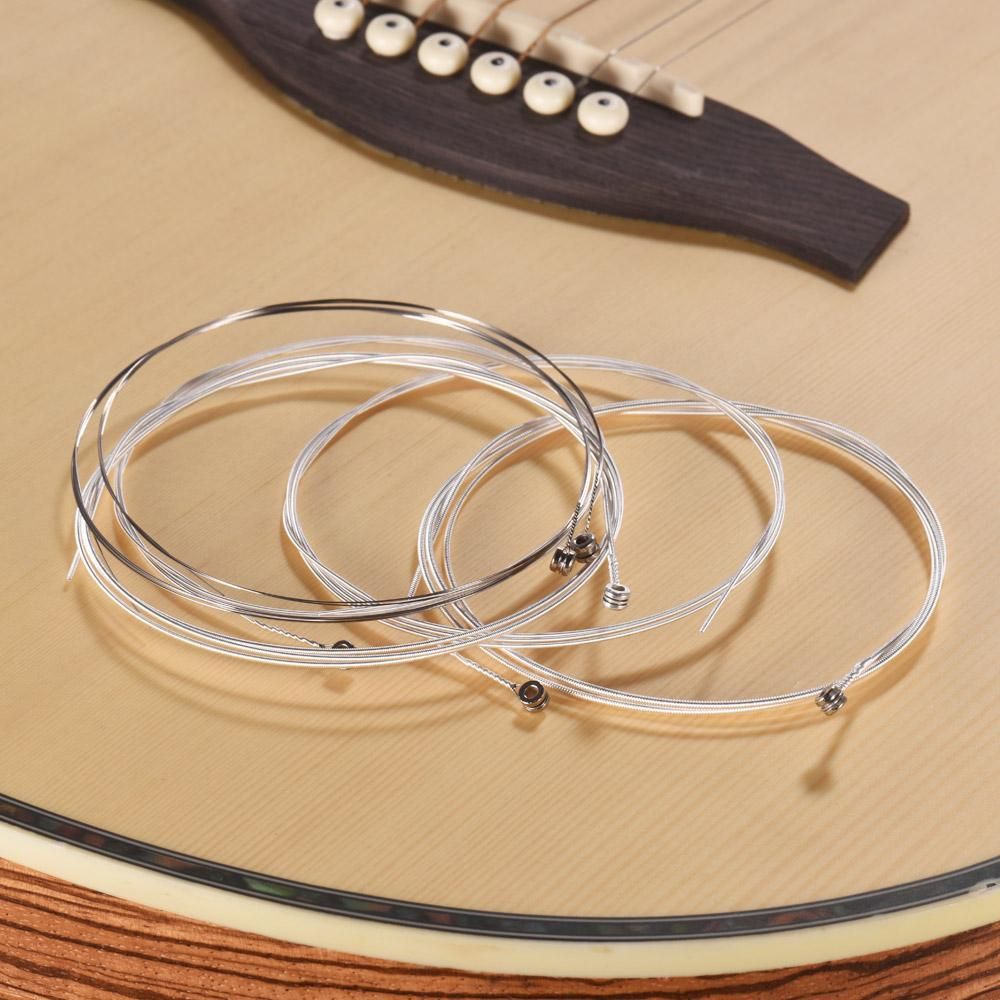 Alice A306 Series Acoustic Folk Guitar Strings Set Stainless Steel Wire Steel Core Silver-plated Copper Alloy Wound, 6pcs/ Set, Extra Light(.010-.047)