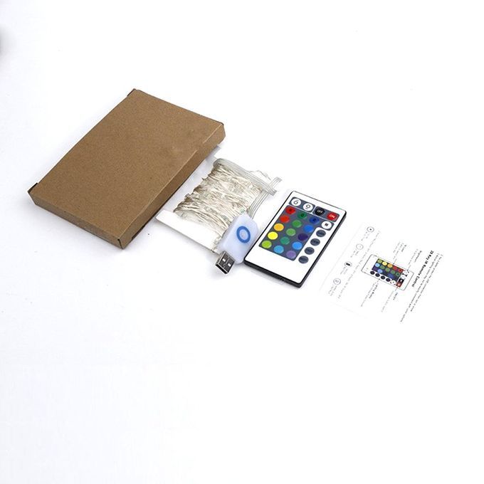 24 Keys USB Four-wire Full- Olor Light String Holiday De Oration  O Er Wire     USB Powered De Orative Line Lights-Rgb-5m