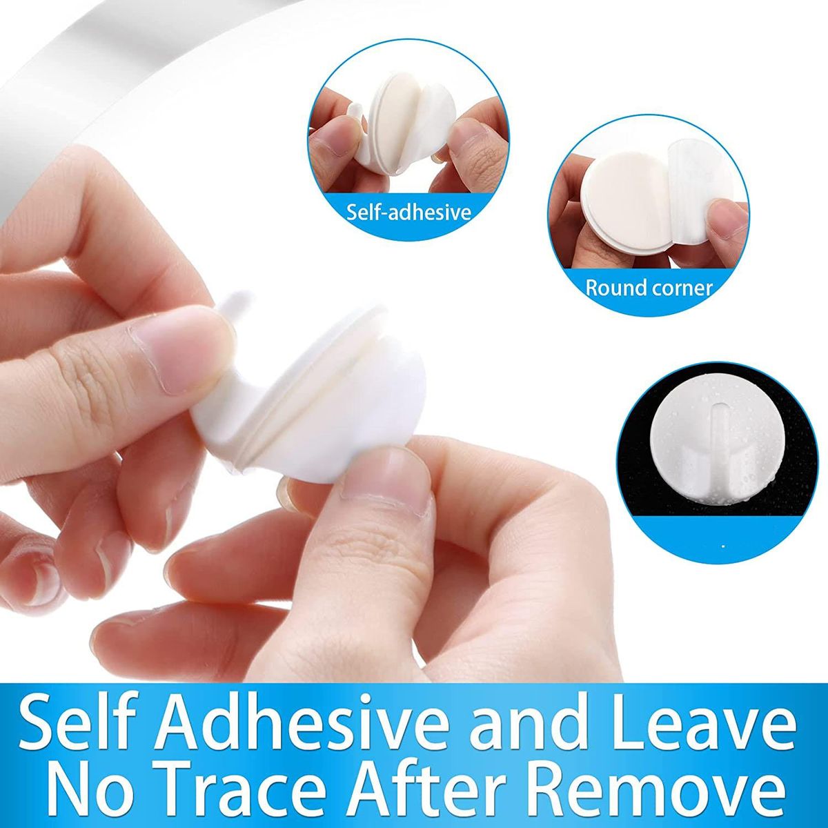 12Pcs Plastic Hooks Self Adhesive, Wall Hooks, for Hanging