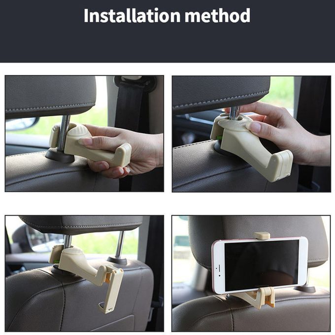 Universal  Ar Headrest Hook Phone Holder  Ar Ba K Seat Headrest Magneti  Mount-beige