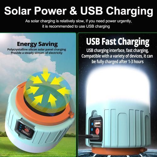 Portable 1000 Watts Solar LED Camping Light USB Rechargeable Bulb