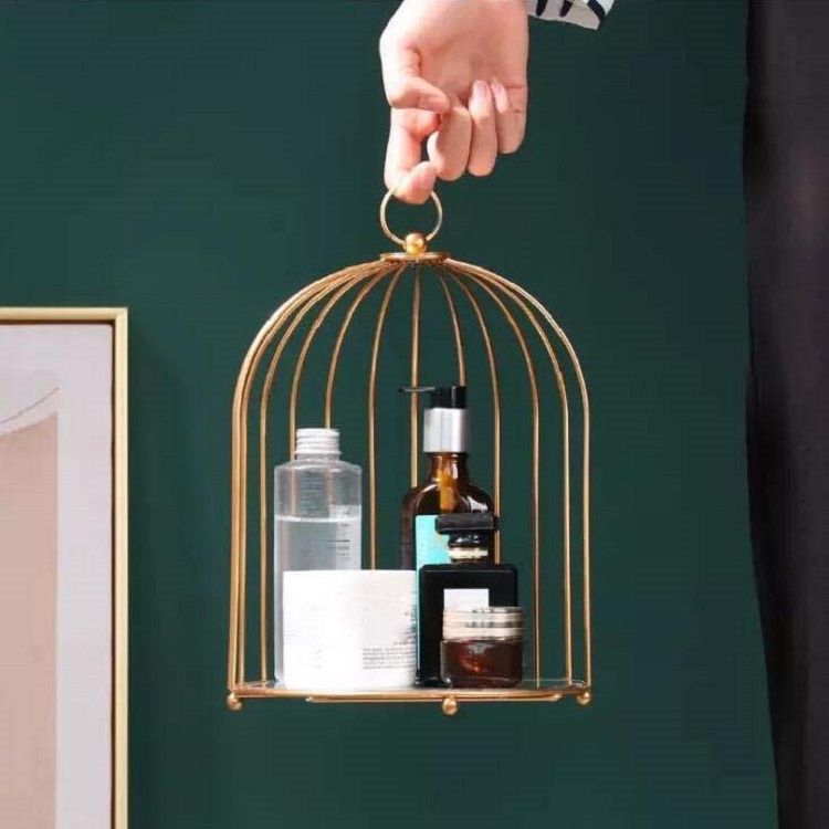 Cosmetic Storage Rack, Size:Small, Color:Gold
