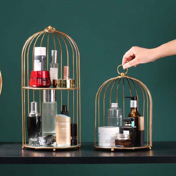 Cosmetic Storage Rack, Size:Small, Color:Gold