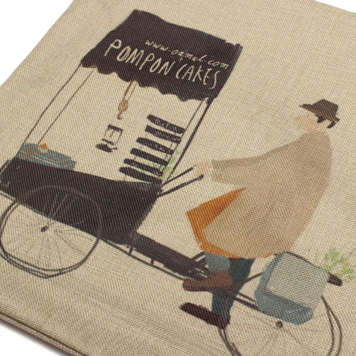New Natural Cotton Linen Sofa Waist Throw Pillow Case Cushion Cover Home Decor Cake Bike