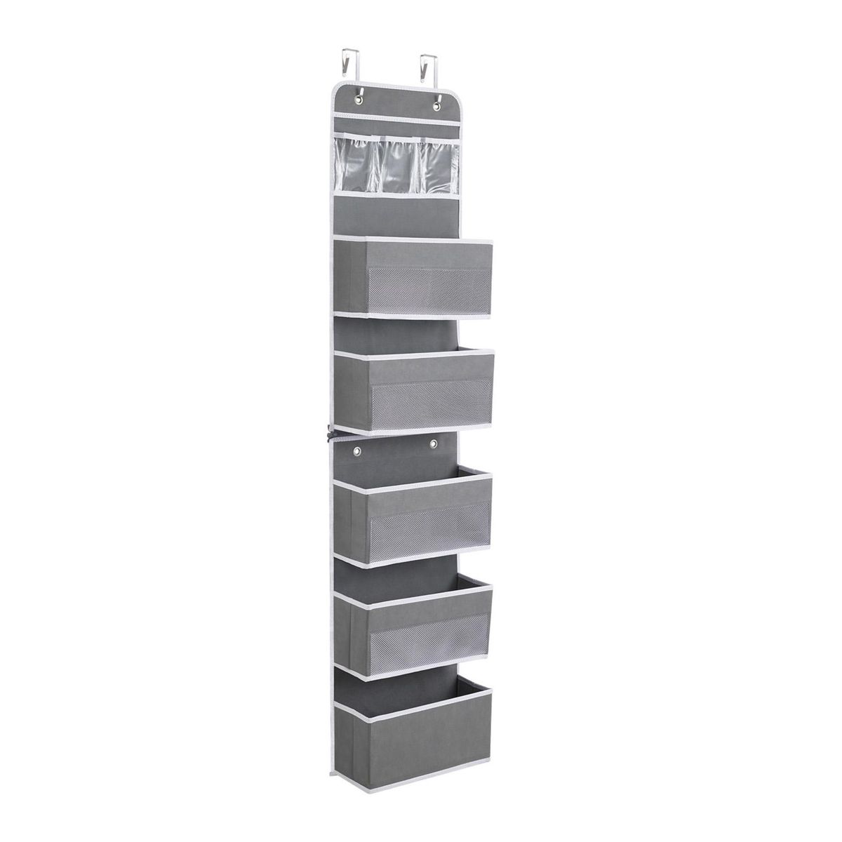 6-tier Over Door Hanging Storage Bag Spacious Foldable for Home Grey