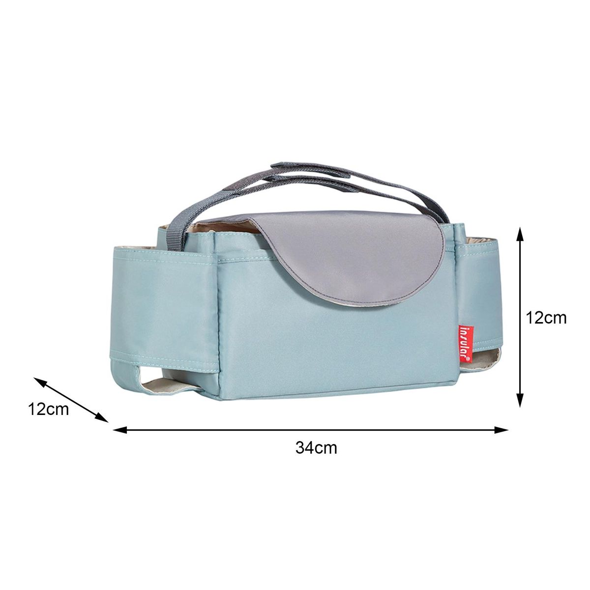 Baby Buggy Pouch Baby Buggy Hanging Storage Bag with Cup Holder Green