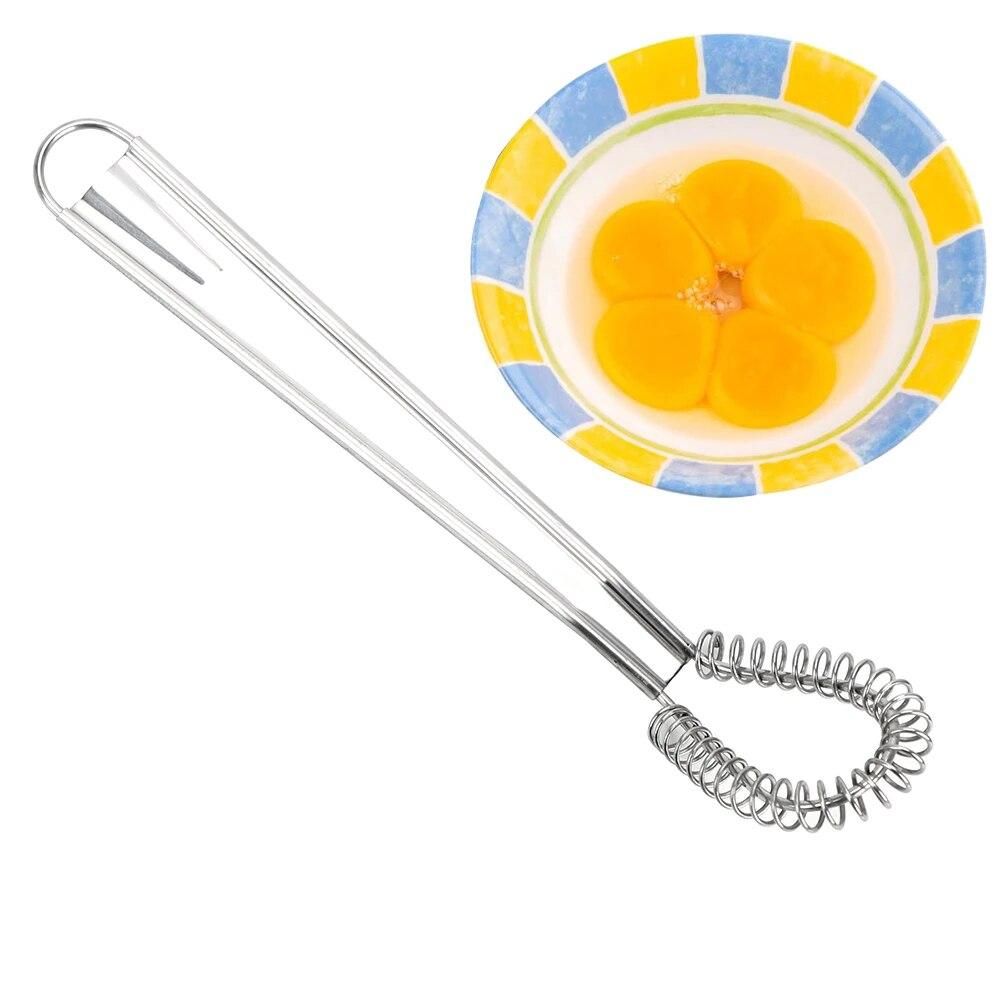 Spring Blender Egg Beater Mini Whisk Kitchen Accessories Cooking Tools Milk Frother Foamer Stainless Steel