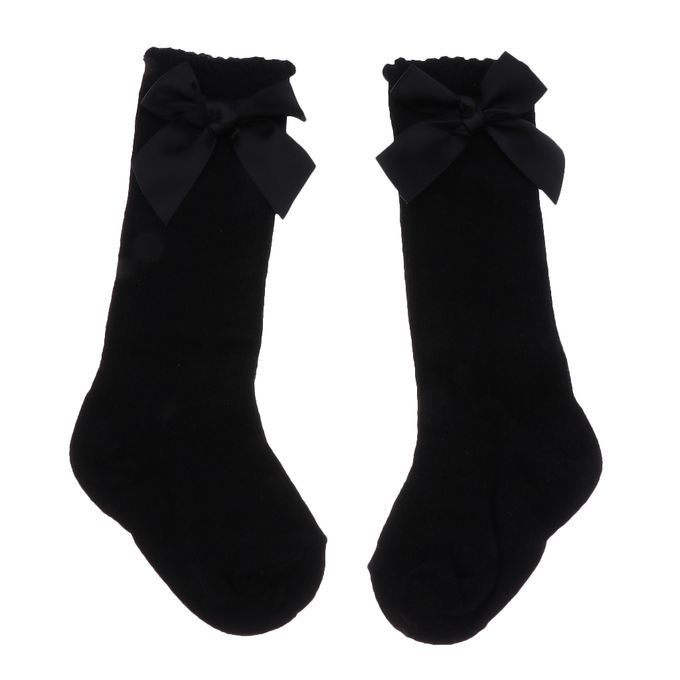 Baby Girls Knee High Socks Bowknot Toddler Babies School Black 2-4T