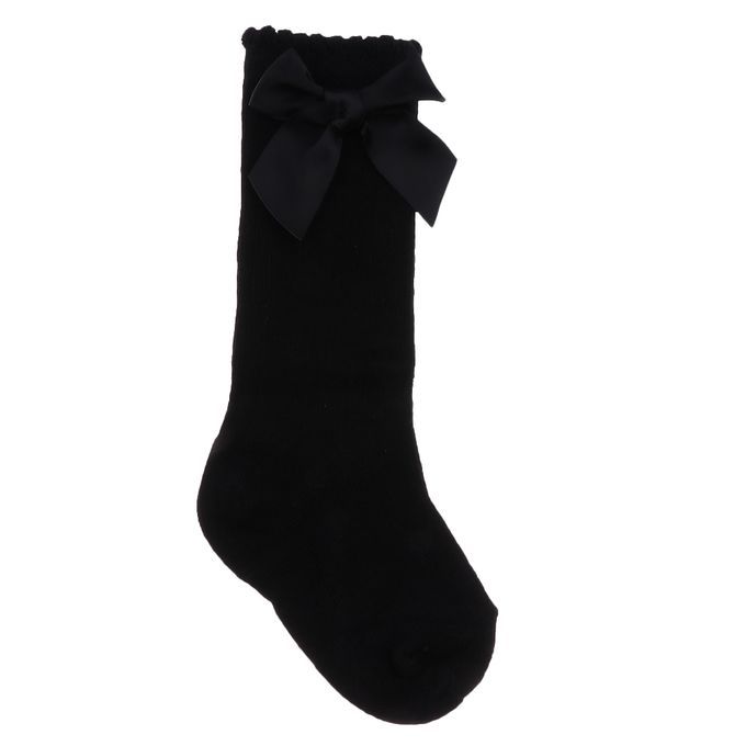 Baby Girls Knee High Socks Bowknot Toddler Babies School Black 2-4T
