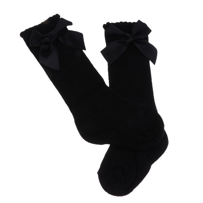 Baby Girls Knee High Socks Bowknot Toddler Babies School Black 2-4T