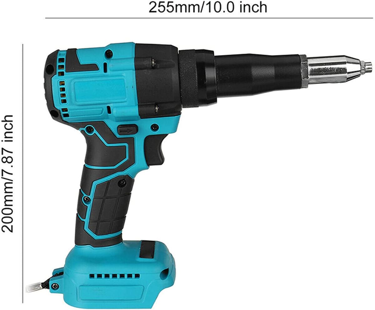18V Brushless Electric Rivet Gun 2.4-4.8mm Cordless Rivet Nut Gun Automatic Rivet Tool With LED Light For Makita Battery