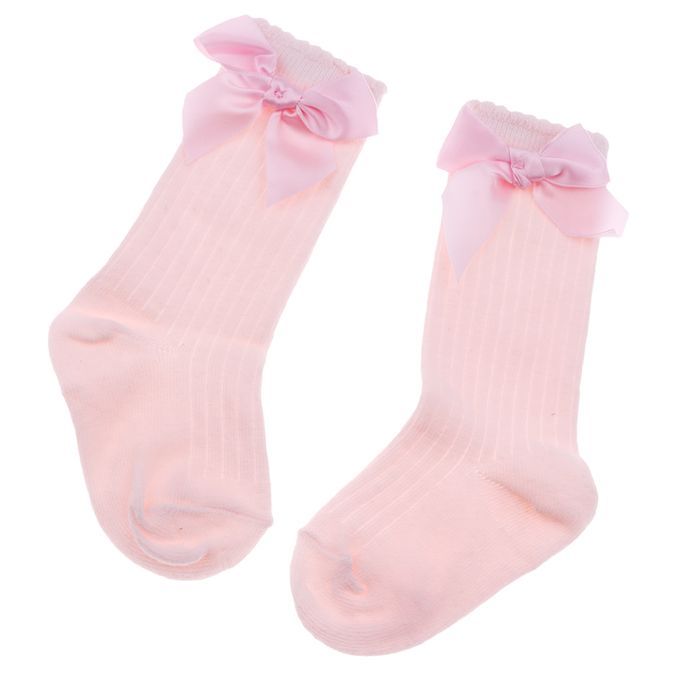 Baby Girls Knee High Socks Bowknot Toddler Babies School Pink 2-4T