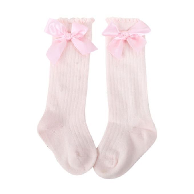 Baby Girls Knee High Socks Bowknot Toddler Babies School Pink 2-4T