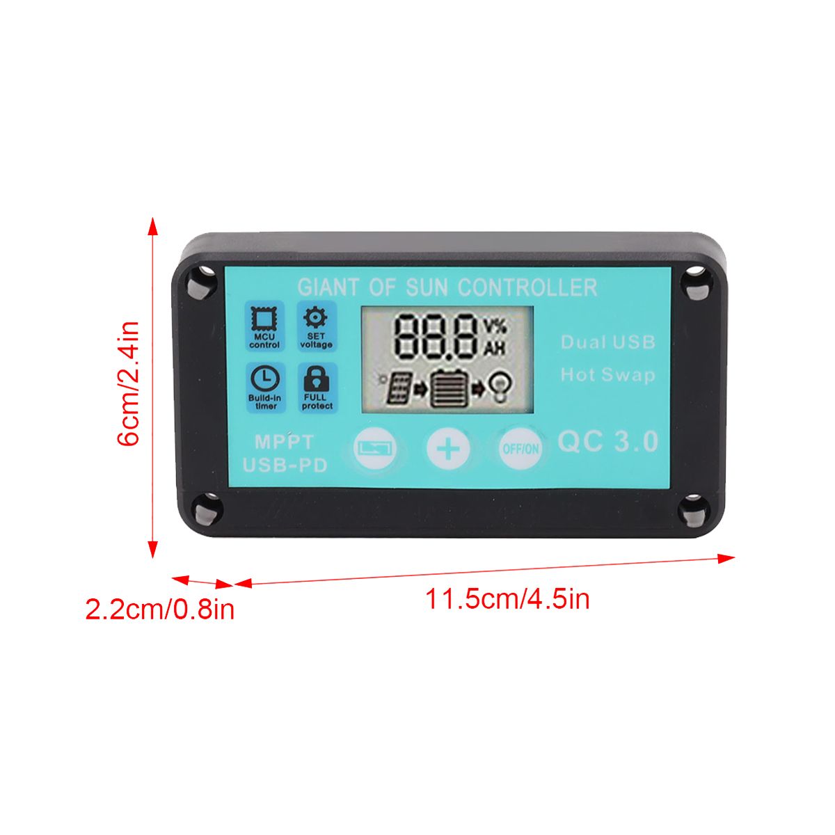 MPPT Solar Charge Controller Multiple Protection Solar Solar QC3.0 Controller with LCD Screen(30A)