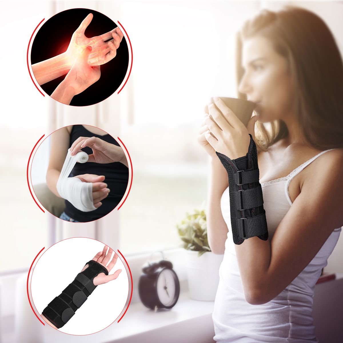 2pcs Carpal Tunnel Wrist Splint Wrist Support Brace For