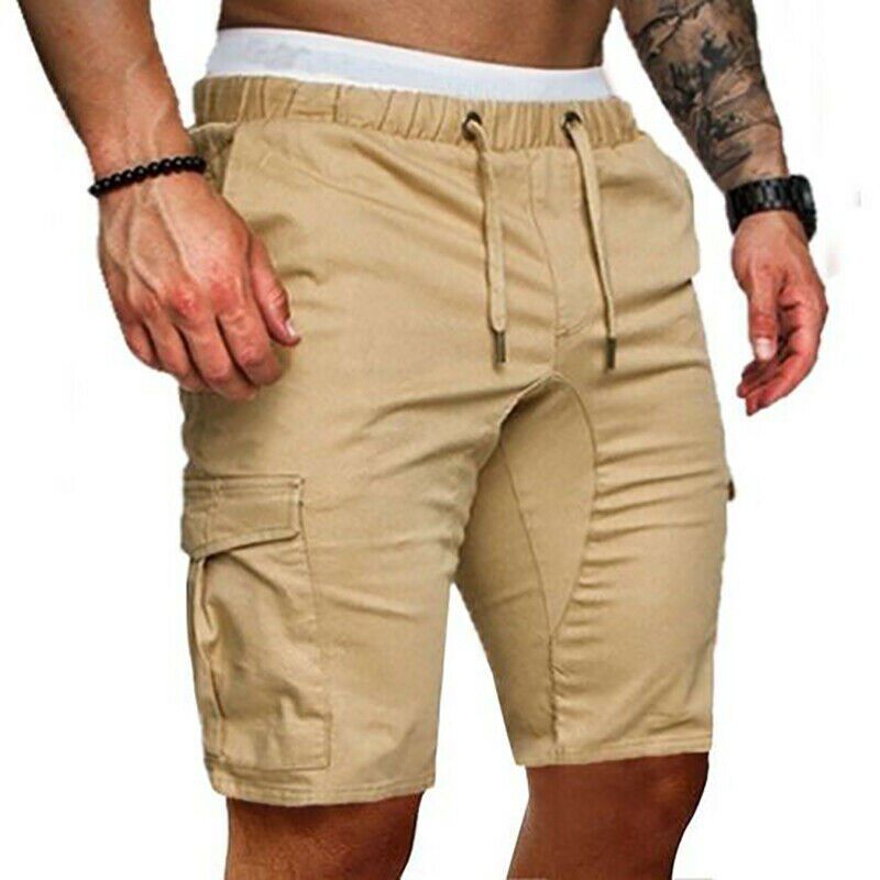 Mens Summer Gym Sport Running Workout Cargo Jogger Trousers Amouflage Tactical Shorts Men Cotton