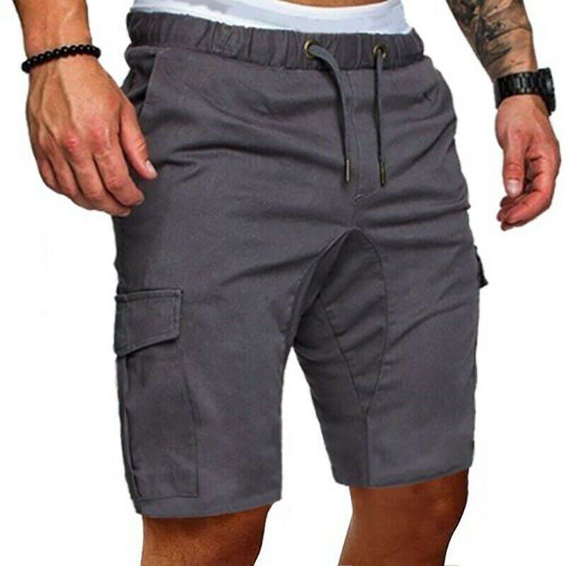 Mens Summer Gym Sport Running Workout Cargo Jogger Trousers Amouflage Tactical Shorts Men Cotton