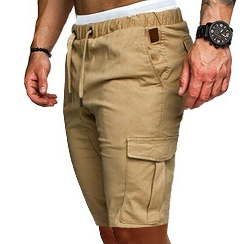 Mens Summer Gym Sport Running Workout Cargo Jogger Trousers Amouflage Tactical Shorts Men Cotton