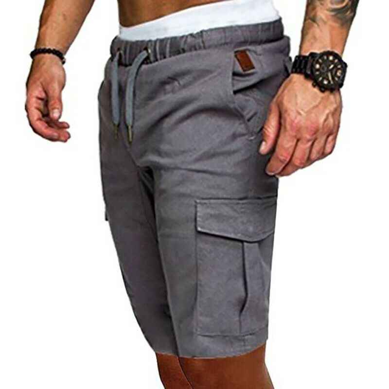 Mens Summer Gym Sport Running Workout Cargo Jogger Trousers Amouflage Tactical Shorts Men Cotton