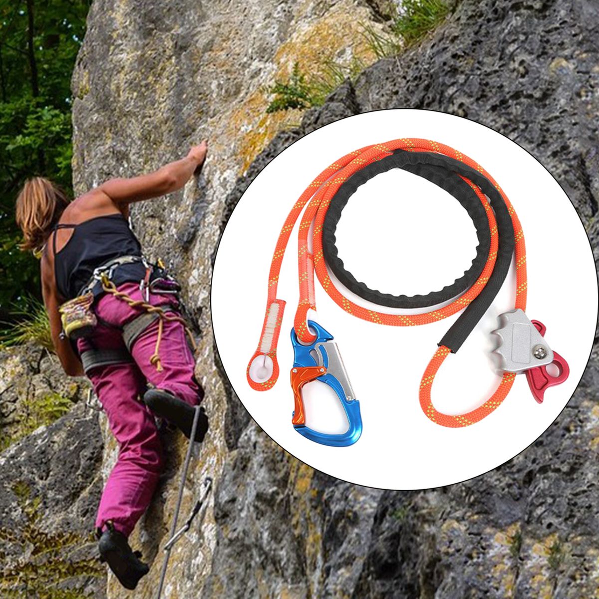 Rope Positioning Lanyard  Working Tree Climbing With Lock