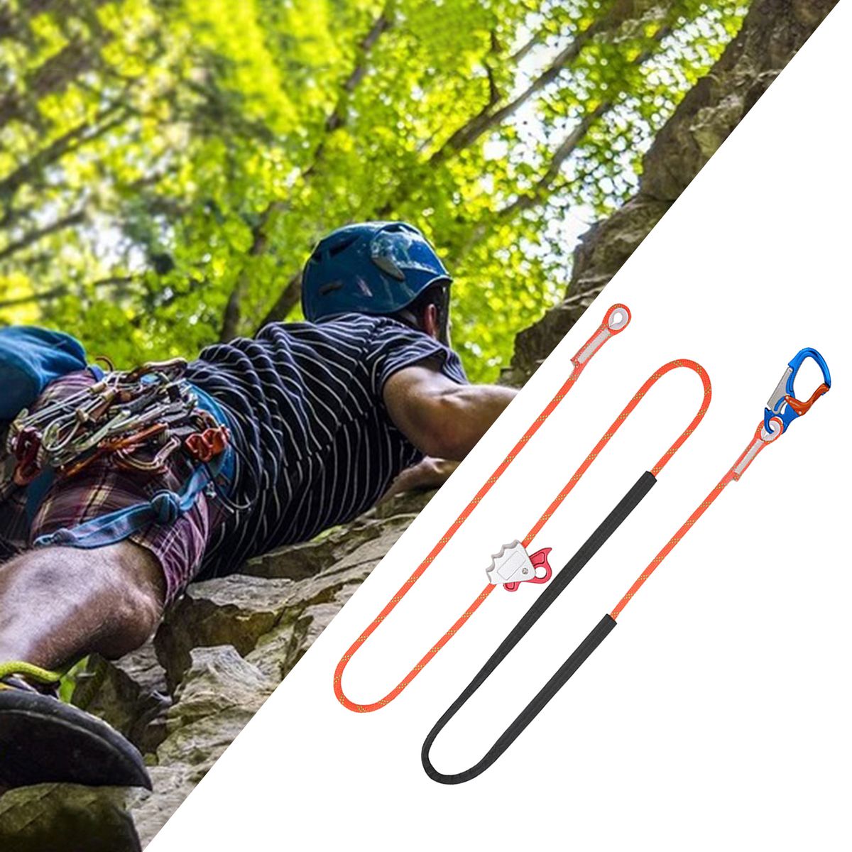 Rope Positioning Lanyard  Working Tree Climbing With Lock