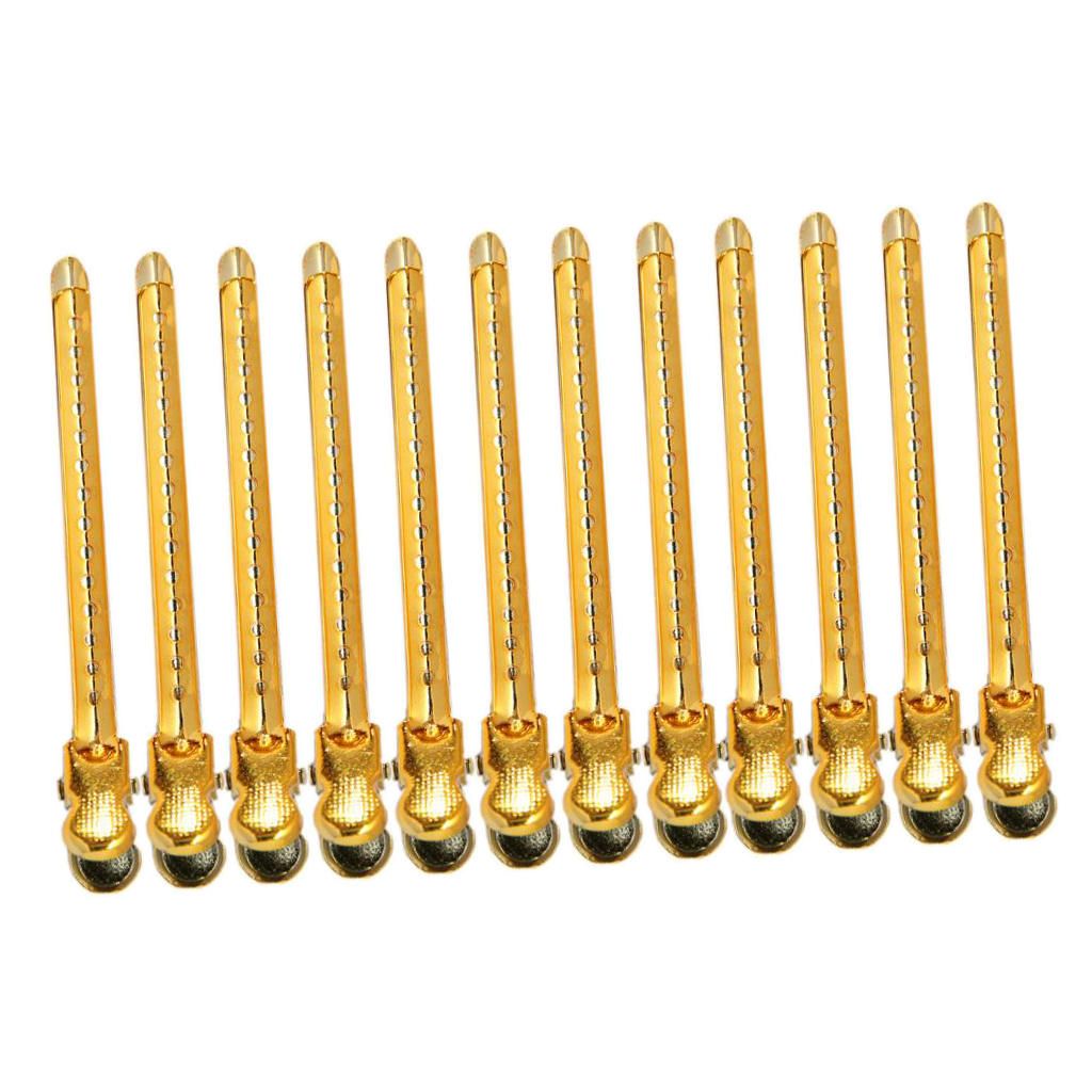 14pcs Duckbill Clips 3.5'' Curling Clip Grips For Hair Styling Yellow