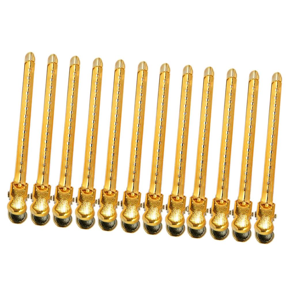 14pcs Duckbill Clips 3.5'' Curling Clip Grips For Hair Styling Yellow
